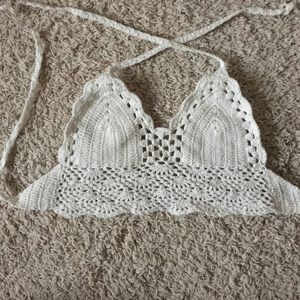 Knitted lace bralette